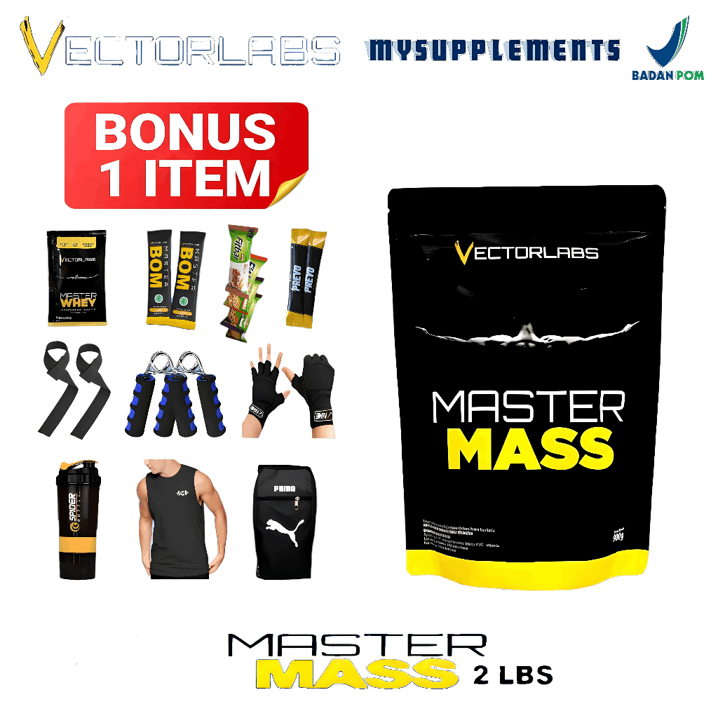 Vectorlabs Master Mass Gainer 2lbs 900gr Susu Gainer Penambah Berat Badan Vector Labs