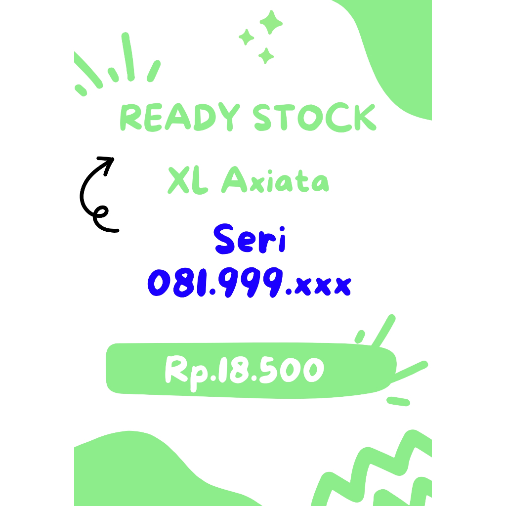 Kartu perdana XL pulsa 0K seri cantik 081.999.xxxx (ekor random/acak) Harga Rp.18.500