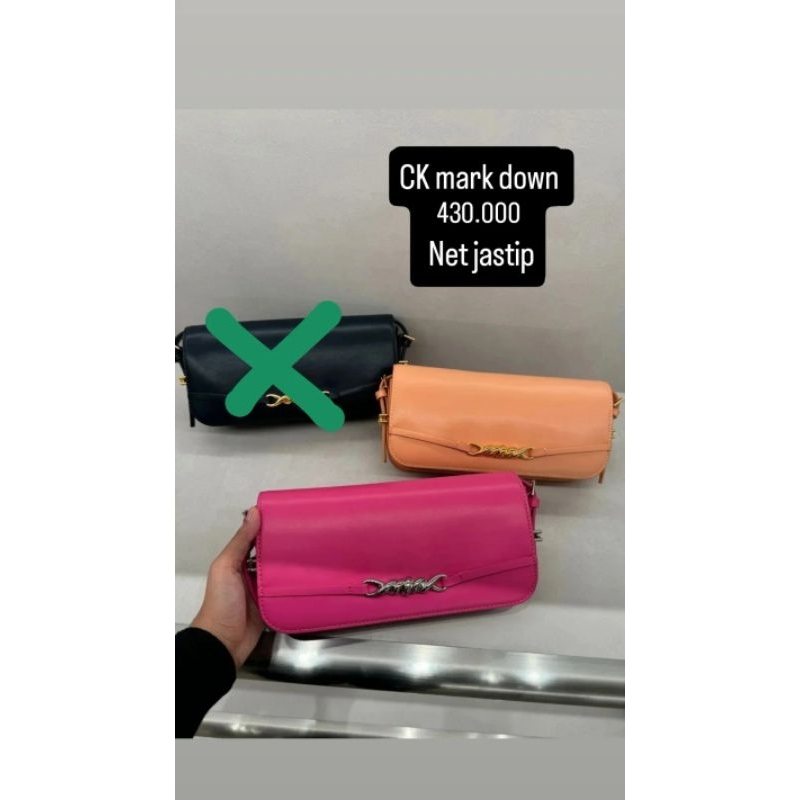 ready tas Charles and keith shoulder bag orange original sale 70%