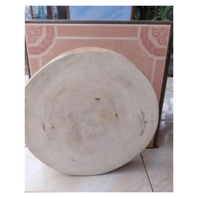 talenan daging asli kayu jati diameter 30 cm / talenan tebal / talenan kayu bulat tebal 7cm