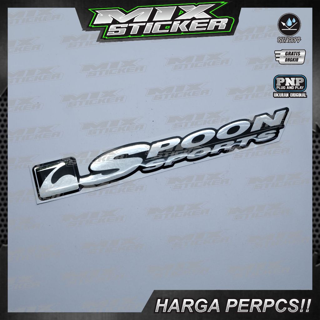 Emblem timbul honda spoon sport / emblem spoon honda