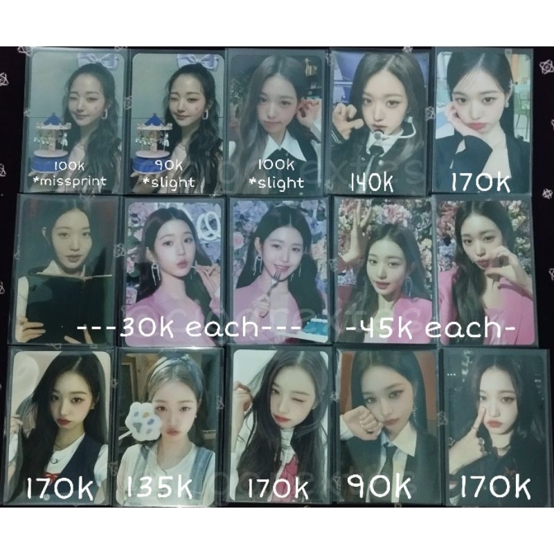 jang wonyoung photocard iz*one ive eleven oneiric diary od one reeler or bloom*iz color*iz kihno ele