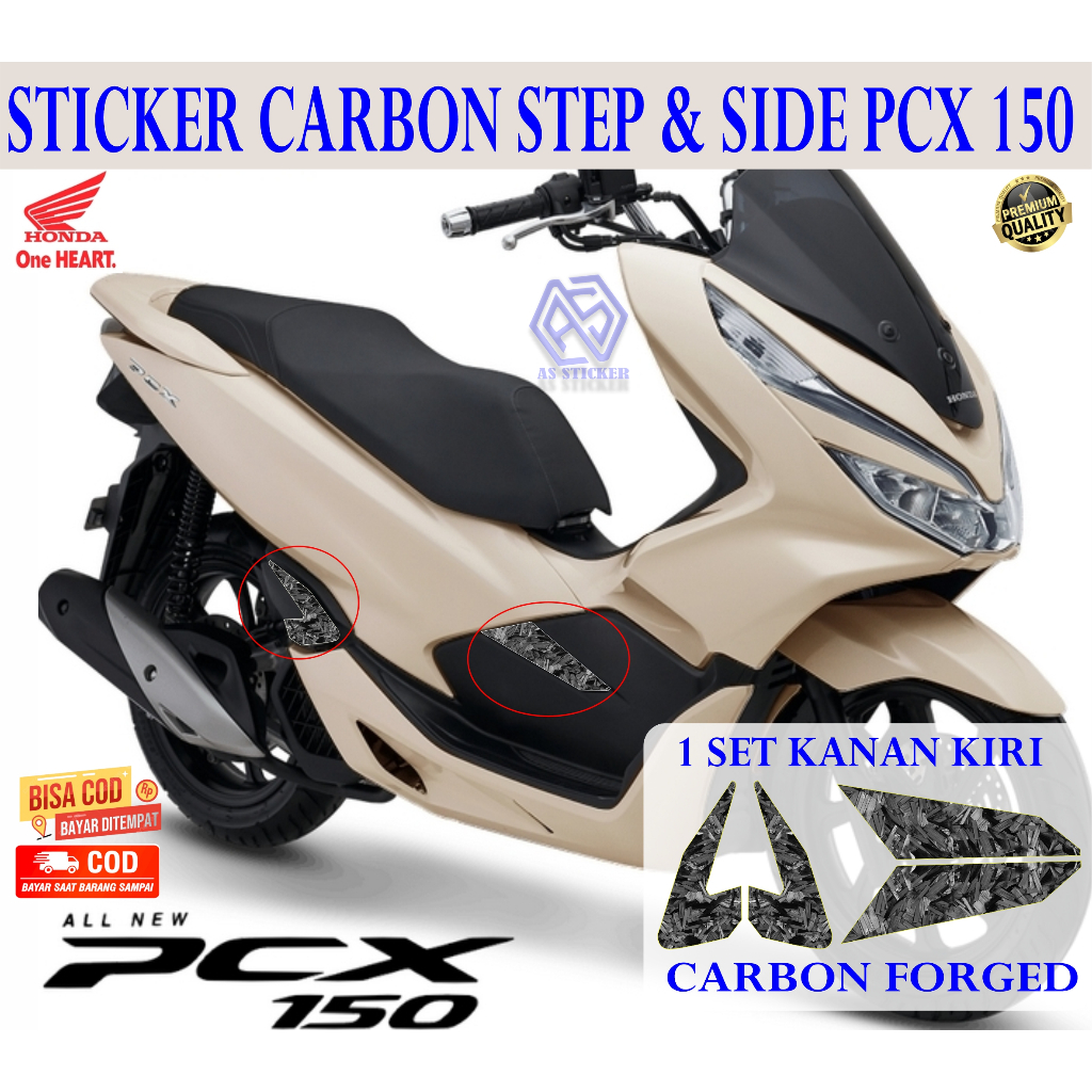 STICKER CARBON STEP HONDA PCX 15O STICKER CARBON STEP SIDE PCX 150
