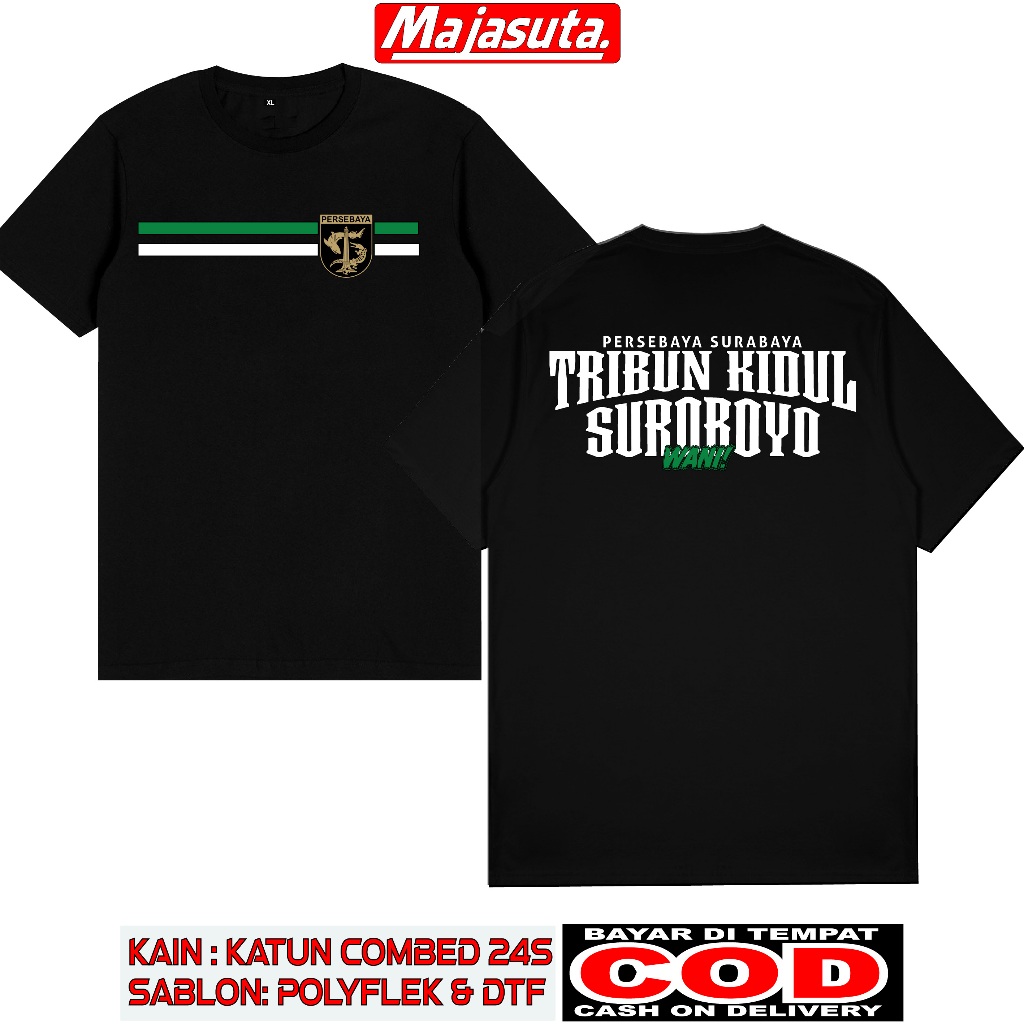 KAOS TRIBUN KIDUL SUROBOYO KAOS SUPORTER BAHAN KATUN COMBED 24S TEBAL SABLON DTF