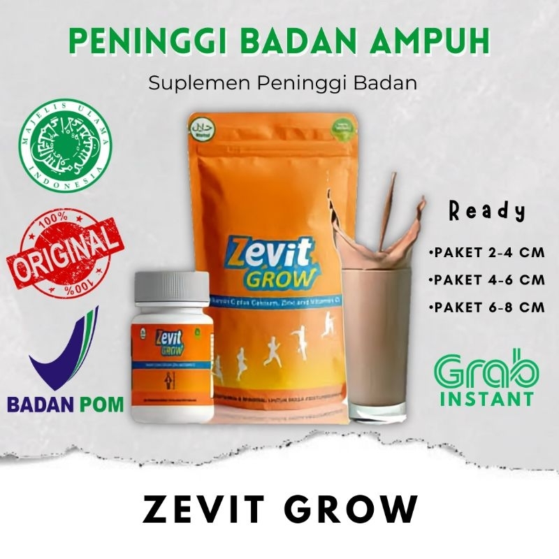 [TERLARIS] ZEVIT GROW PENINGGI BADAN OROGINAL | KAPSUL DAN SUSU | PENAMBAH TINGGI BADAN TERBAIK | ZI
