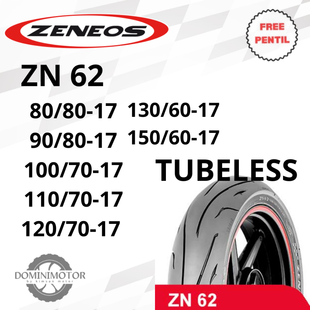 Ban Zeneos Ring 17 ZN62  ZN 62 70/90 80/80 90/80 100/70 110/70 120/70 130/60 Tubeless