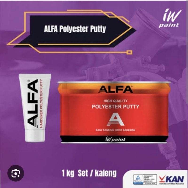 DEMPUL POLYESTER PUTTY ALFA IW PAINT 1 KG