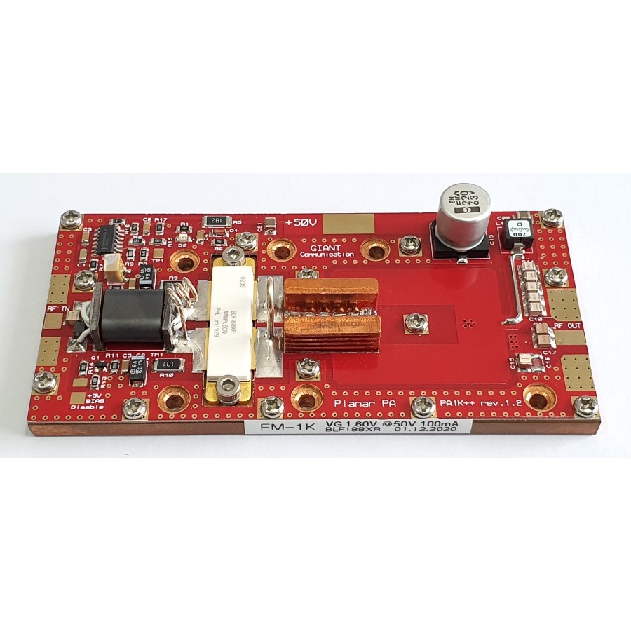 Palet Booster Amplifier 1000W Planar FM Band BLF188XR 87.5-108Mhz