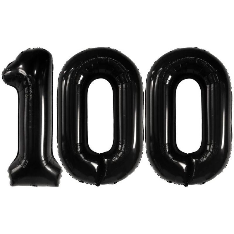 Balon foil angka jumbo 100cm hitam