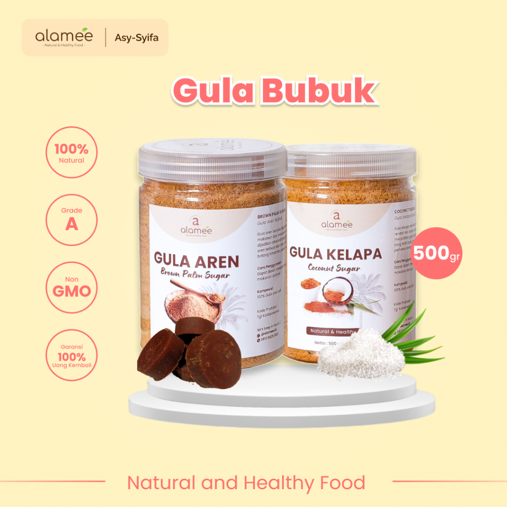 

ALAMEE Gula Semut Kelapa Aren Organik Asli Bubuk Coconut Sugar Premium Powder Natural Organik 500gr