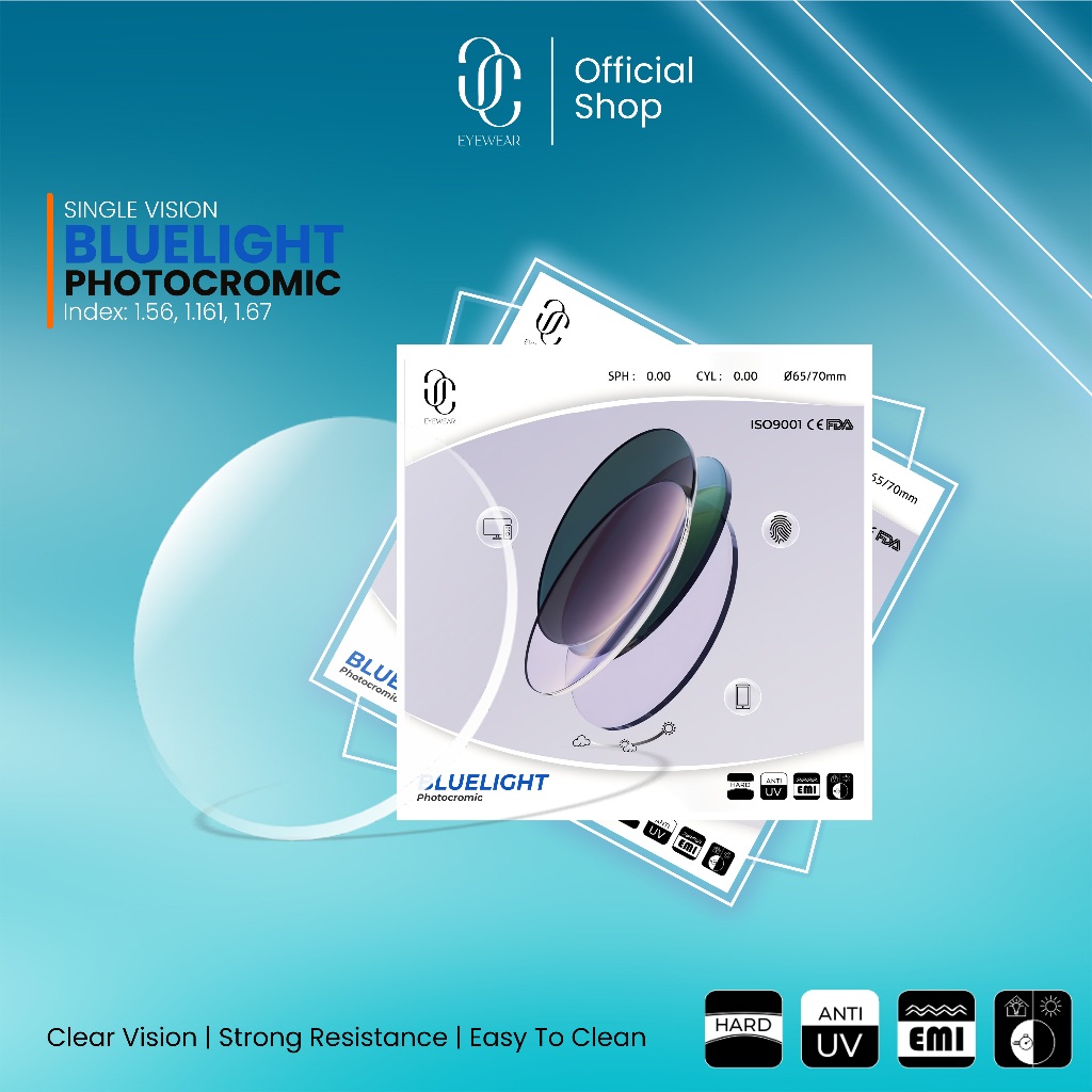 CC Eyewear Lensa Bluecromic ABR PGX/Anti Radiasi+Anti Blueray+Photocromic/Minus/Plus/156/161/167 L00