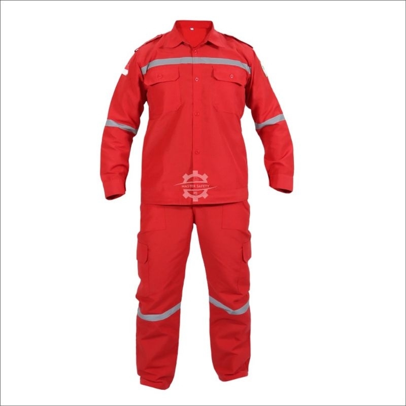 Baju Kerja Seragam Bengkel Satu Set Lengkap Celana Dan Baju Wearpack Lengan Panjang Baju Safety Proy