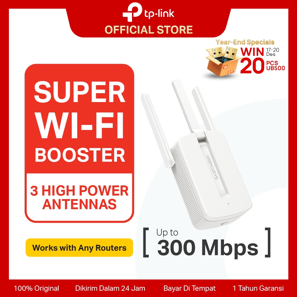 TP-Link | Mercusys MW300RE N300 WiFi Extender Penguat Sinya Repeater 300M Wireless Mesh Access Point