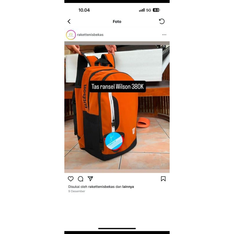 tas ransel wilson orange