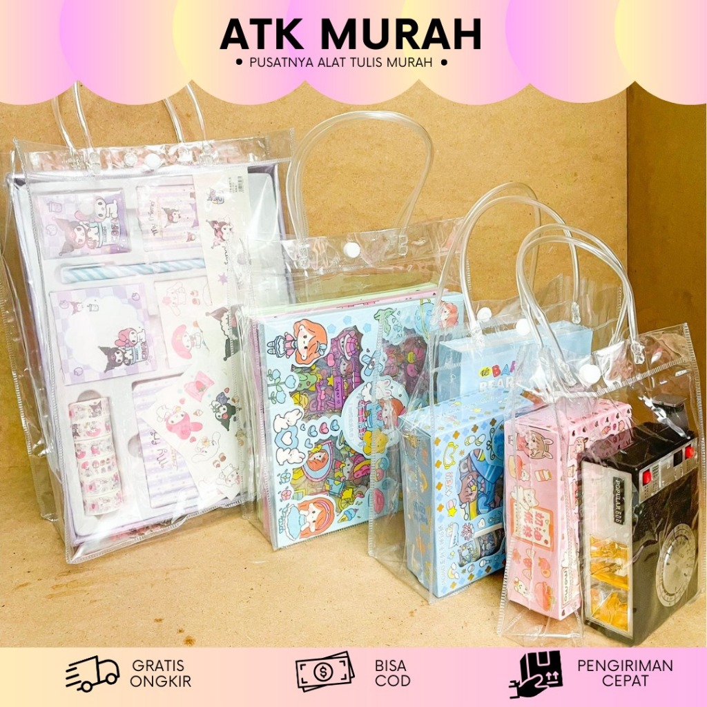 

GOODIE BAG HAMPERS | GOODIE BAG | GIFT BAG | TOTEBAG | GOODIEBAG TAS MIKA PVC POLOS | UKURAN LENGKAP