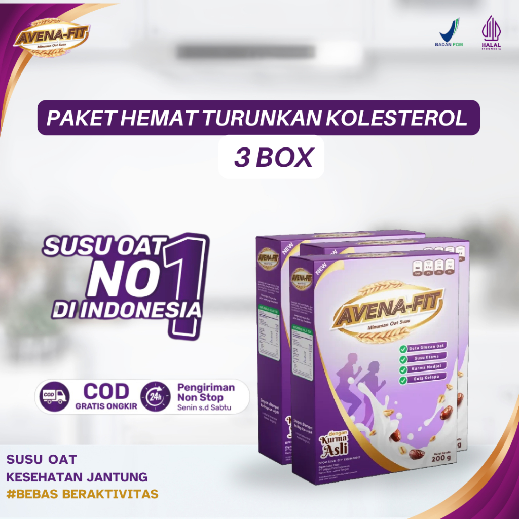 

Avenafit 3 Box Oat Granola Oatmeal - Sereal Sehat untuk Diet & Turunkan Kolesterol