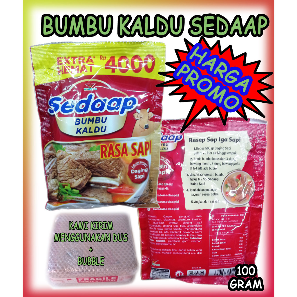 

Kaldu Sapi Sedaap Sedap Extra Hemat Kemasan 100 Gram