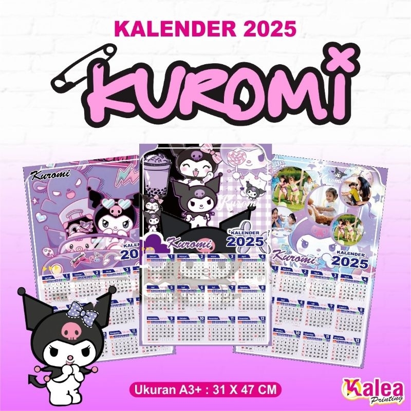 

Kalender Dinding 2025 Kuromi, Kalender 2025 Kuromi