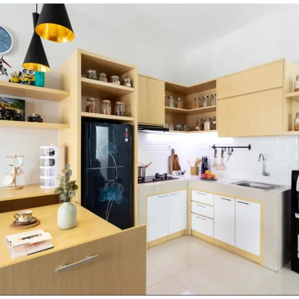 Rak dapur bawah atas minimalis / Kitchen set hpl terpasang
