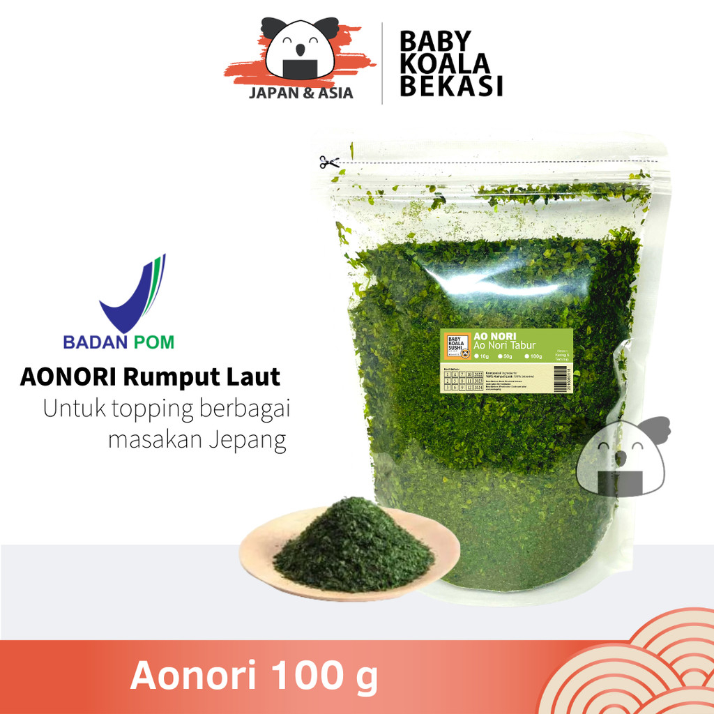 

AONORI Bubuk Nori 100 g │Ao Nori Powder Import Taburan Takoyaki │ Seaweed Powder Mentai -BKS