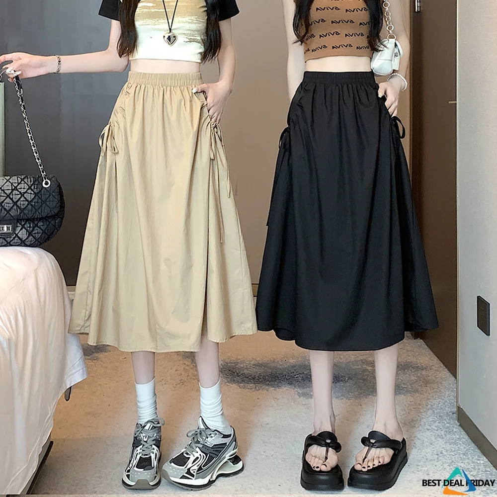 IVY - Rok Midi Saku Serut Korean Style - Korean Midi Skirt
