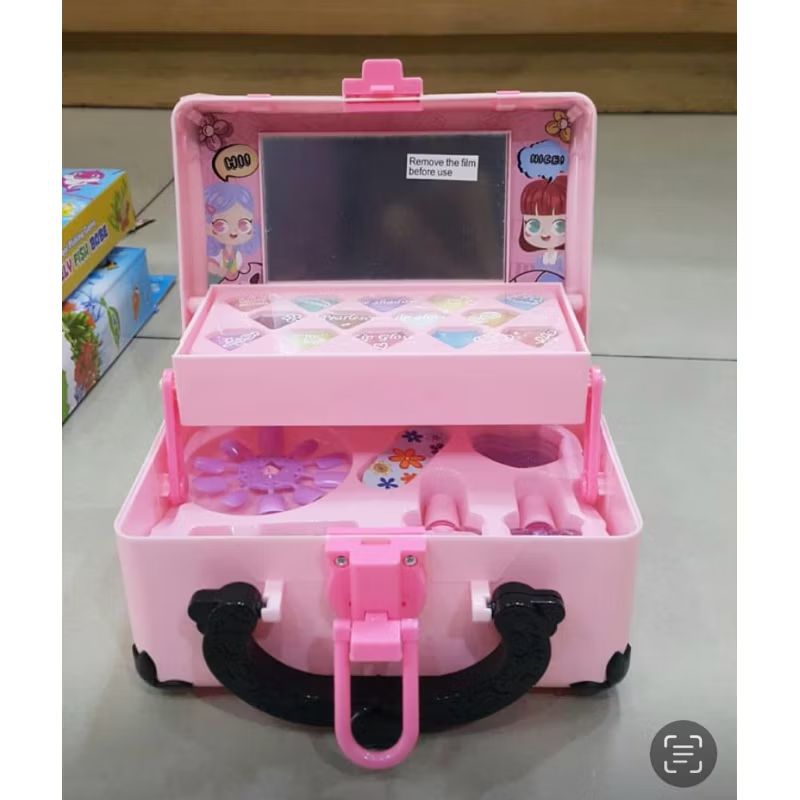 mainan anak perempuan cewek nail art makeup bedak kutek make up box koper susun artis lipstik tas ge