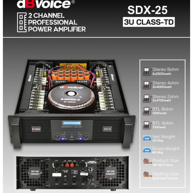 Audio Power db Voice SDX 25 Original Amplifier dbvoice SDX25 Class TD power audio