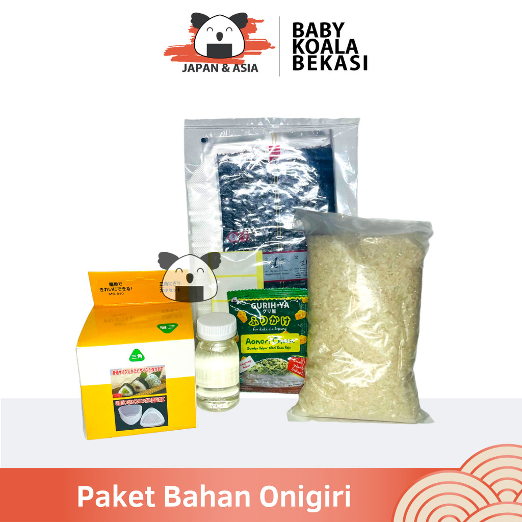 

PAKET BAHAN ONIGIRI 7 Porsi Halal | Beras Japonica, Nori Onigiri, Cetakan, Sushi Seasoningg -BKS