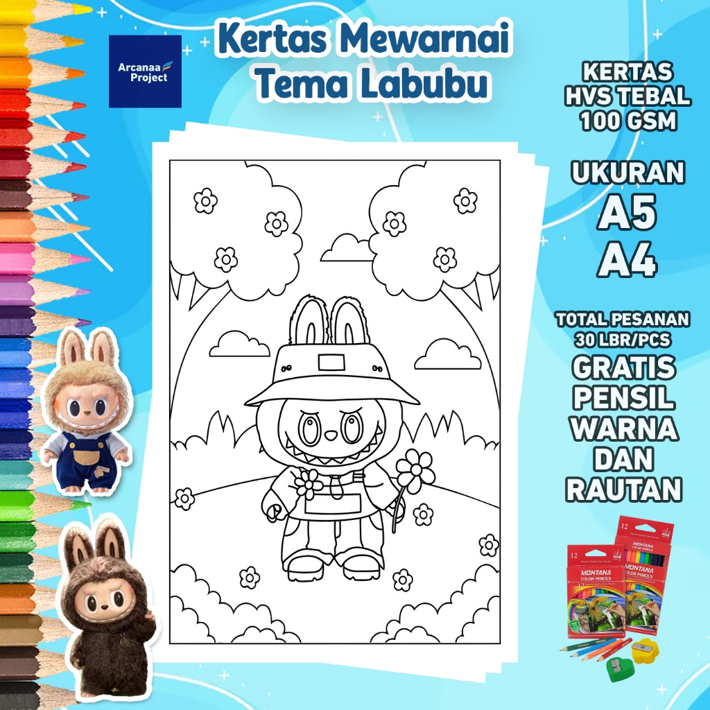 

Gambar Mewarnai Labubu Kertas Mewarnai Anak TK SD PAUD Kertas HVS A5 A4