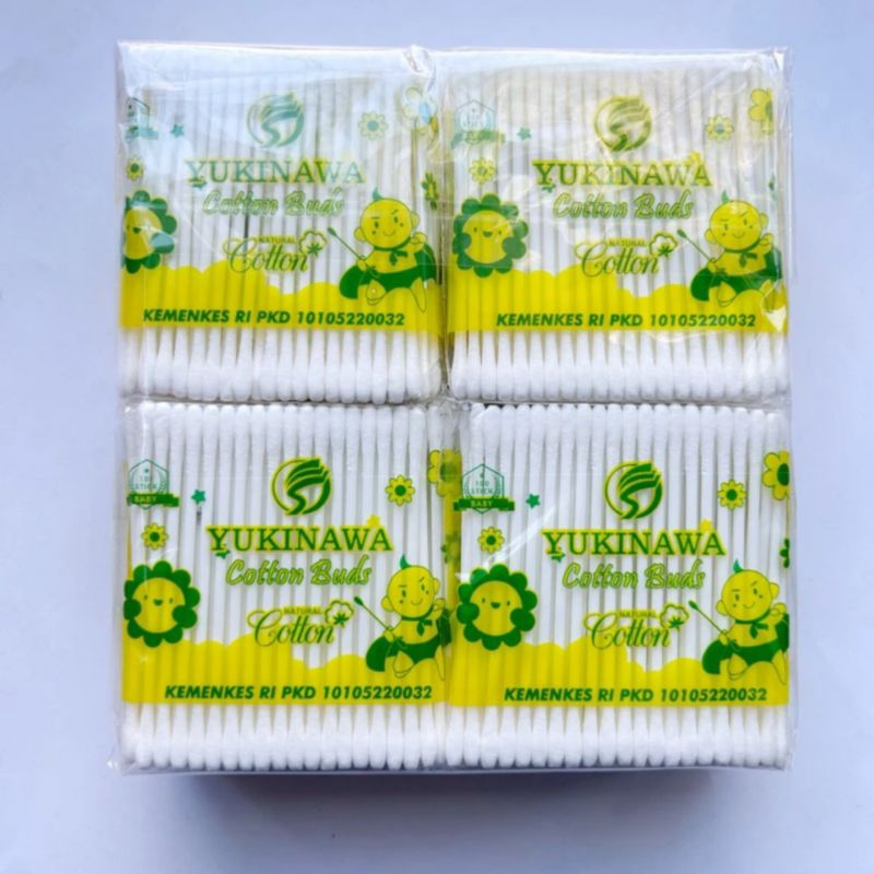 SATU PACK ( 12 BUNGKUS x 100 PCS ) Cotton Bud Bayi dan Kosmetik Yukinawa