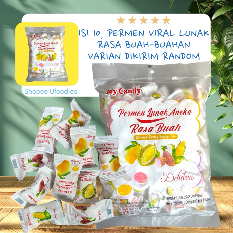 

ISI 10 MY CANDY PERMEN LUNAK VIRAL ANEKA RASA BUAH DELICIOUS