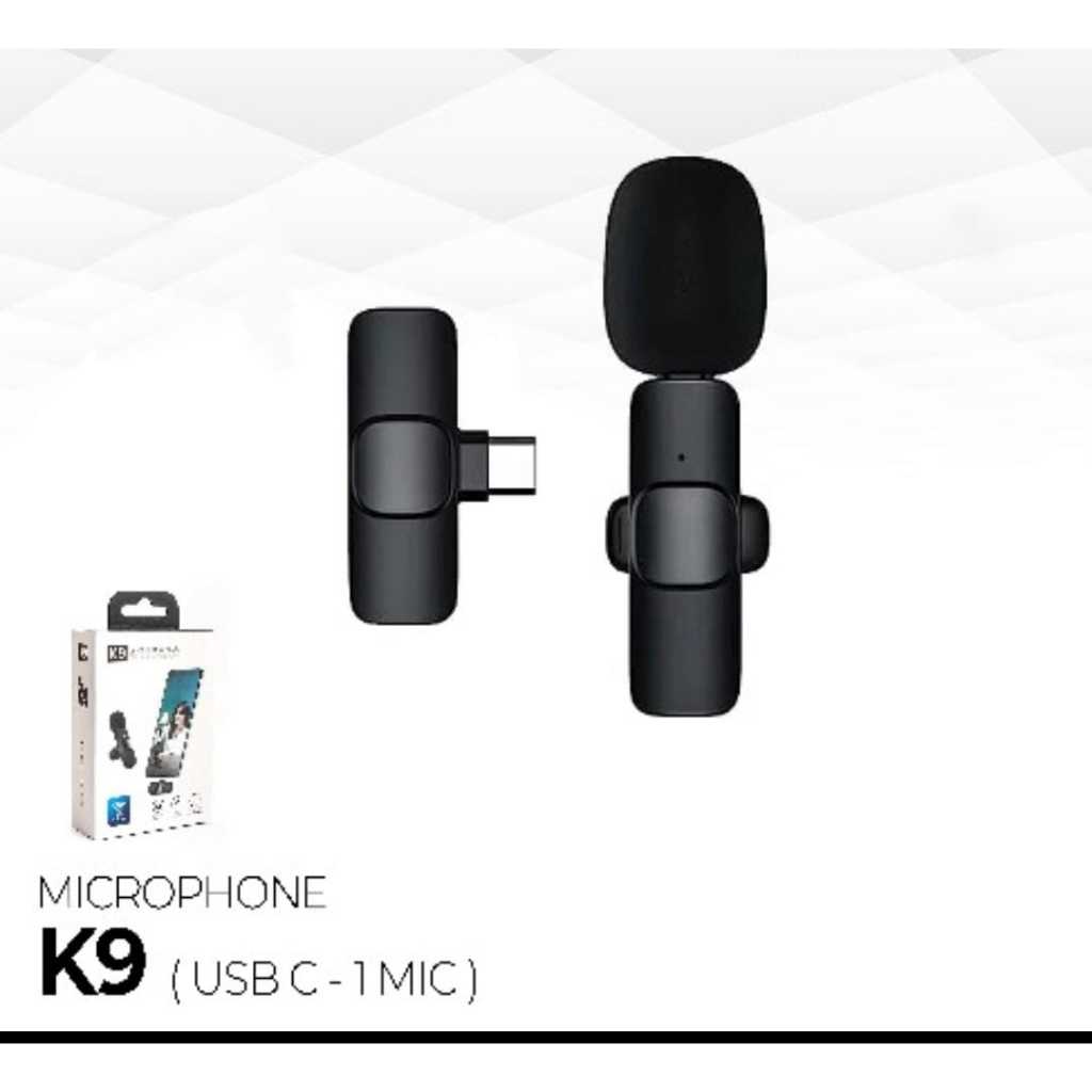 Microphone Mic Clip On Youtuber  Podcast Live Streaming K9 Wireless Lavalier Type C MODEL 1 Mic UNTU