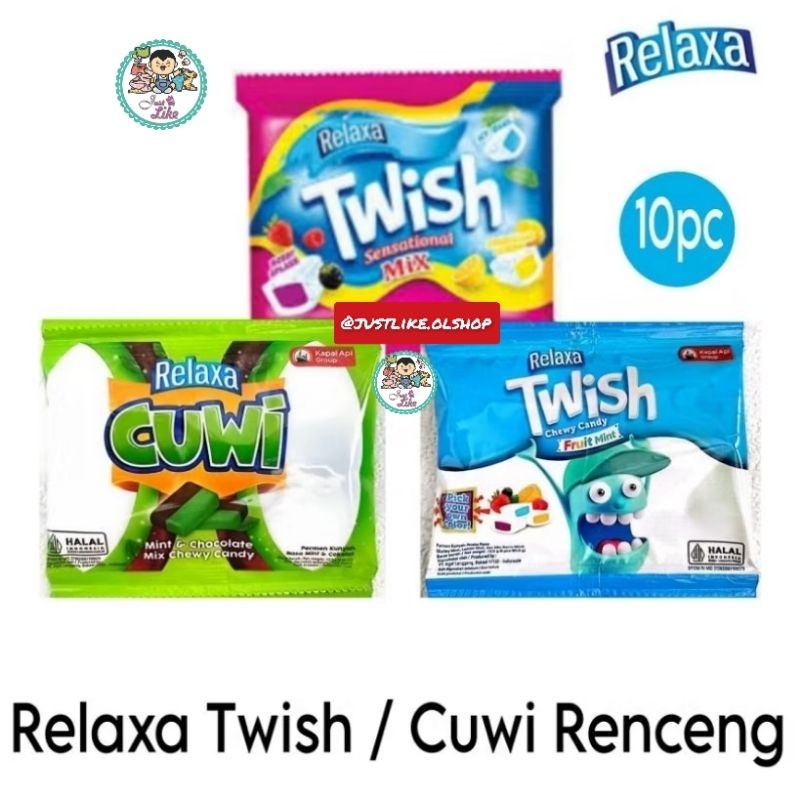 

Permen Relaxa Twish Cuwi chewy candy permen renceng isi 10