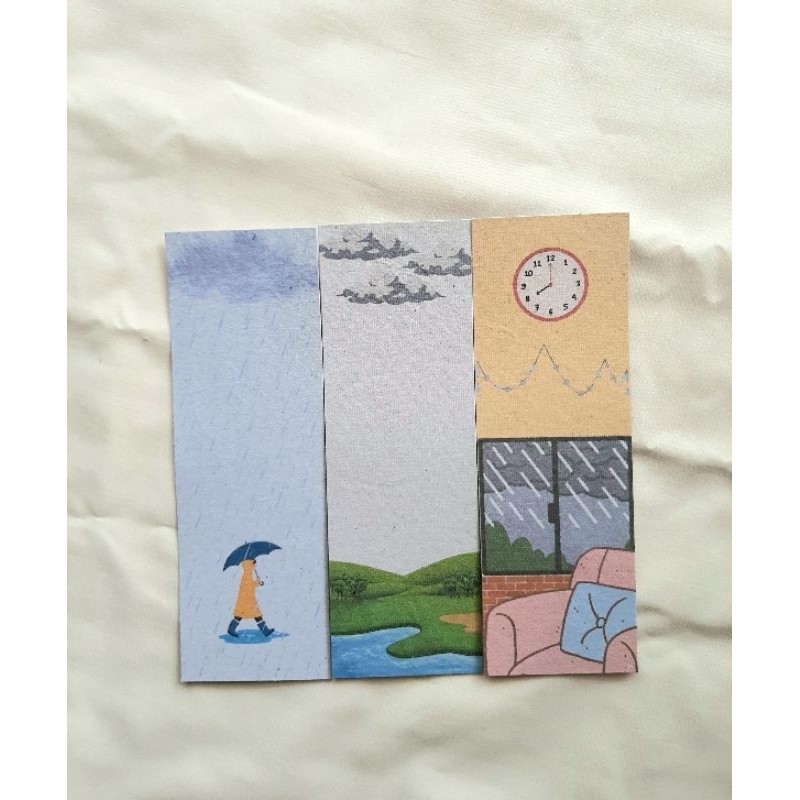 

Pembatas Buku/Bookmark dari Kertas Daur Ulang - Rainy Day Set