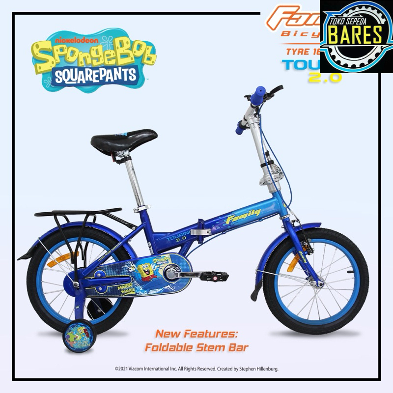 Sepeda Lipat Anak 16 Family Touring 2.0 SpongeBob