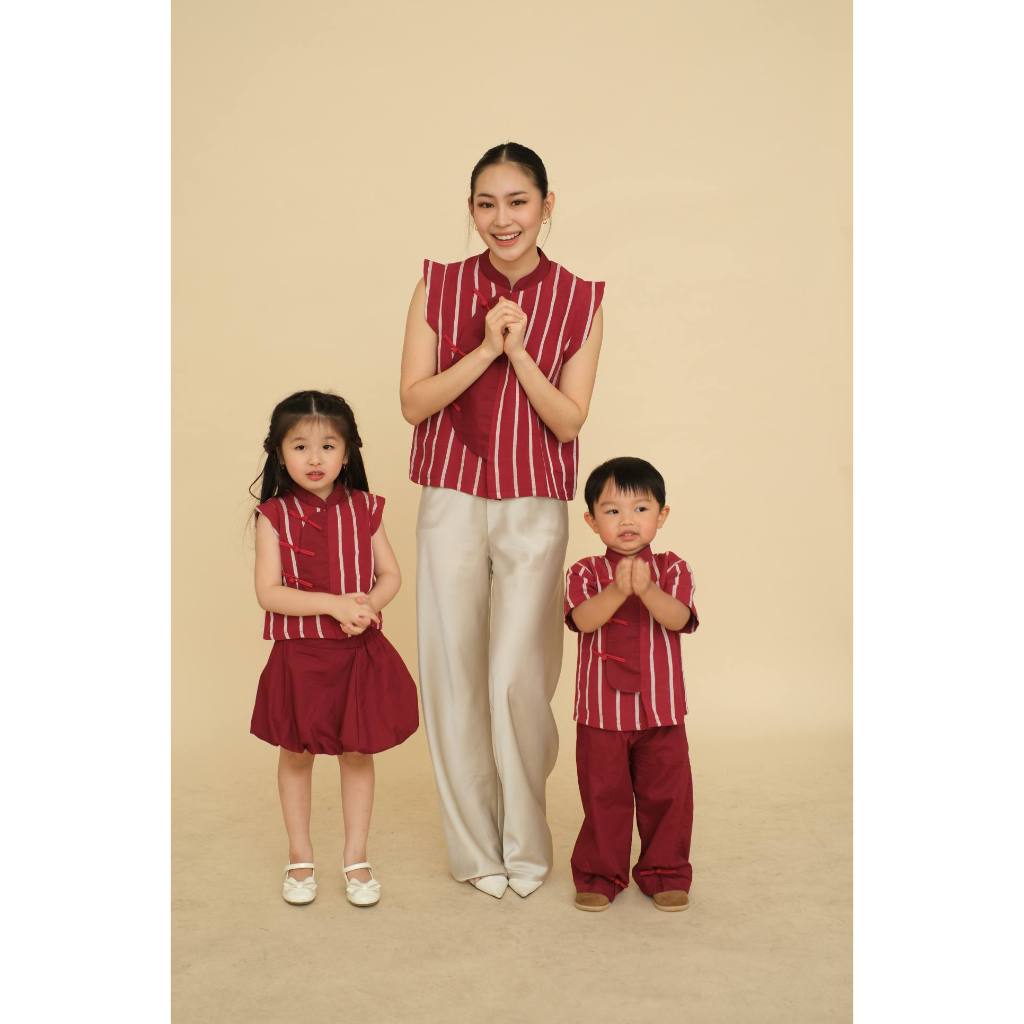 XIAN TOP | JIN XIA | Qipao Couple Anak Ibu | Cheongsam Couple | Atasan CNY | Atasan Imlek Anak | Ata