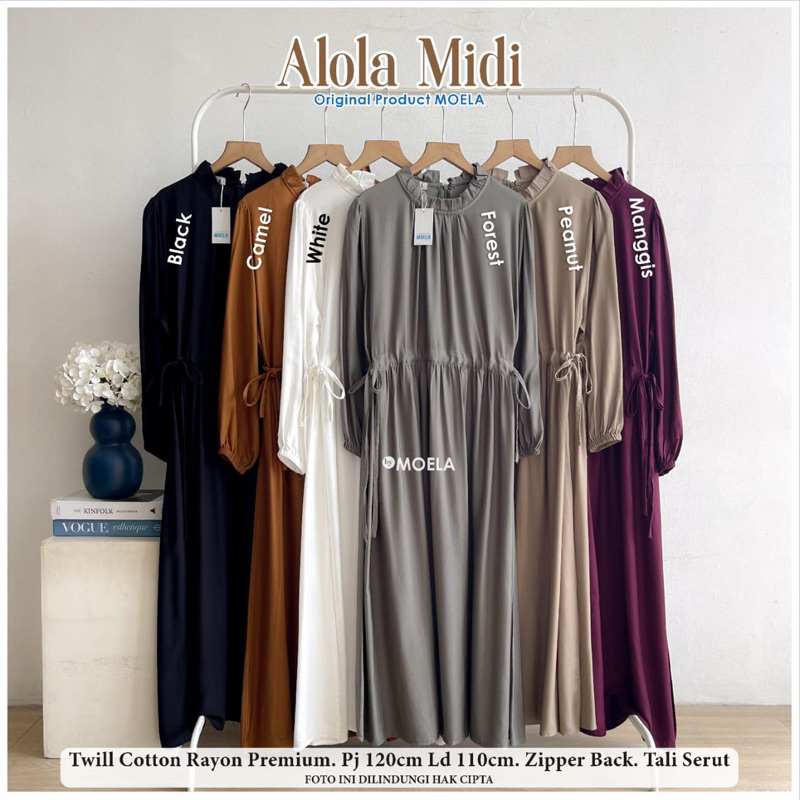 RESTOK Yuka Rika Della midi Novia Felisa Masayu Liora Alola Miasa Lena Raisa dress crinkle SYAKIRA g