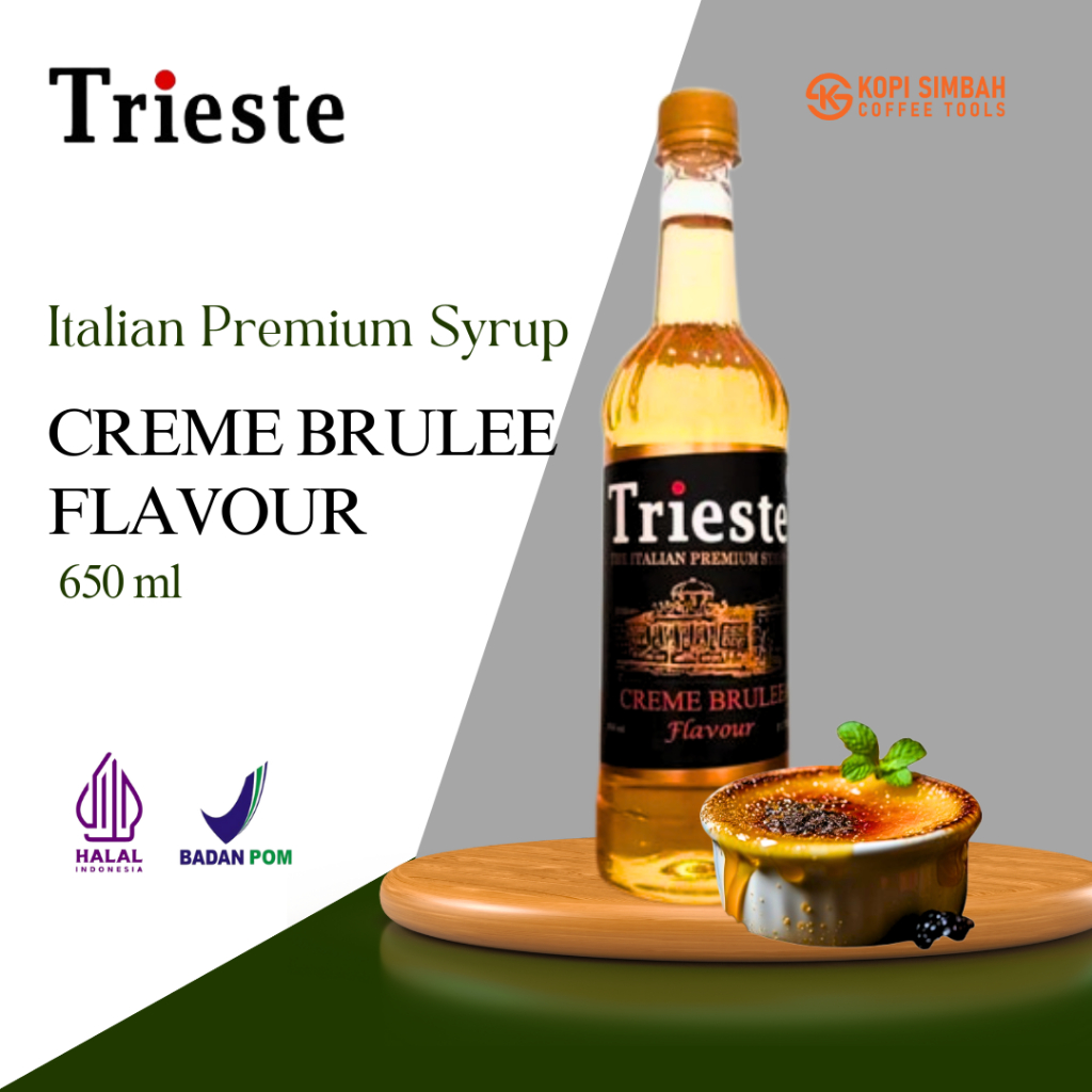 

Syrup Trieste Rasa CREME BRULEE Sirup Minuman Bartender Premium Italia Sirup Flavoured Minuman