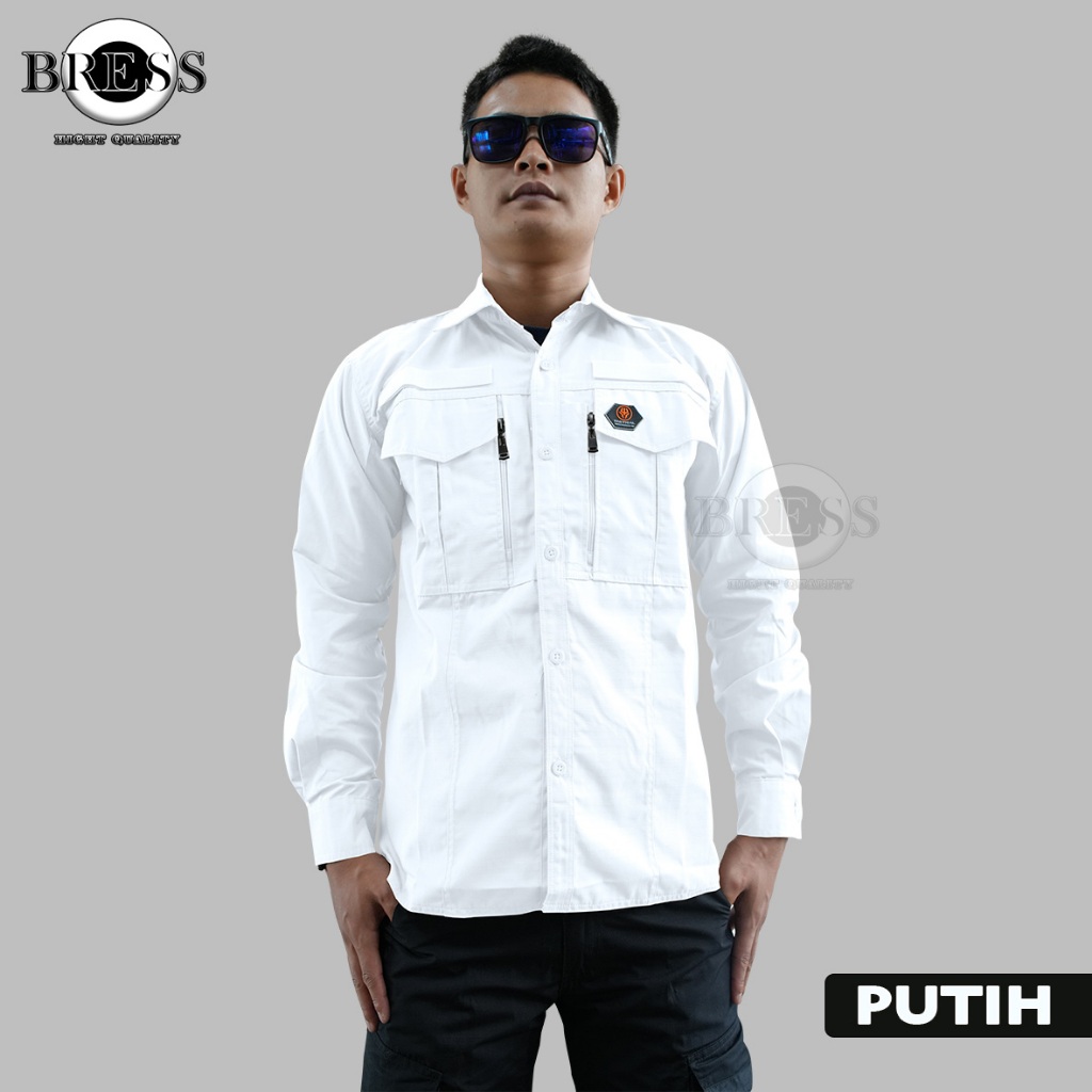 kemeja tactical W-TAC lengan panjang pria/wanita | seragam pdh PUTIH