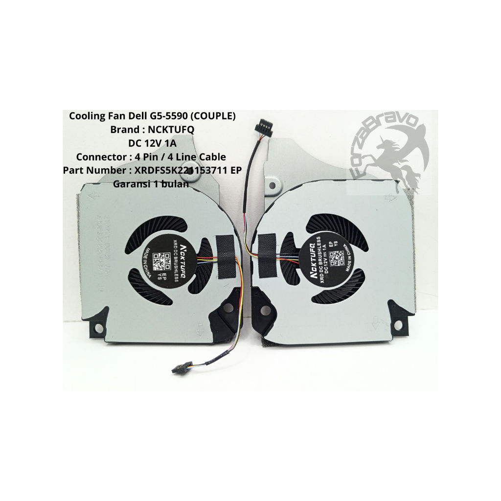 Cooling Fan Laptop Dell G5-5590 G7 7790 7590 063NYM (COUPLE) 4 pin - Garansi 1 bulan
