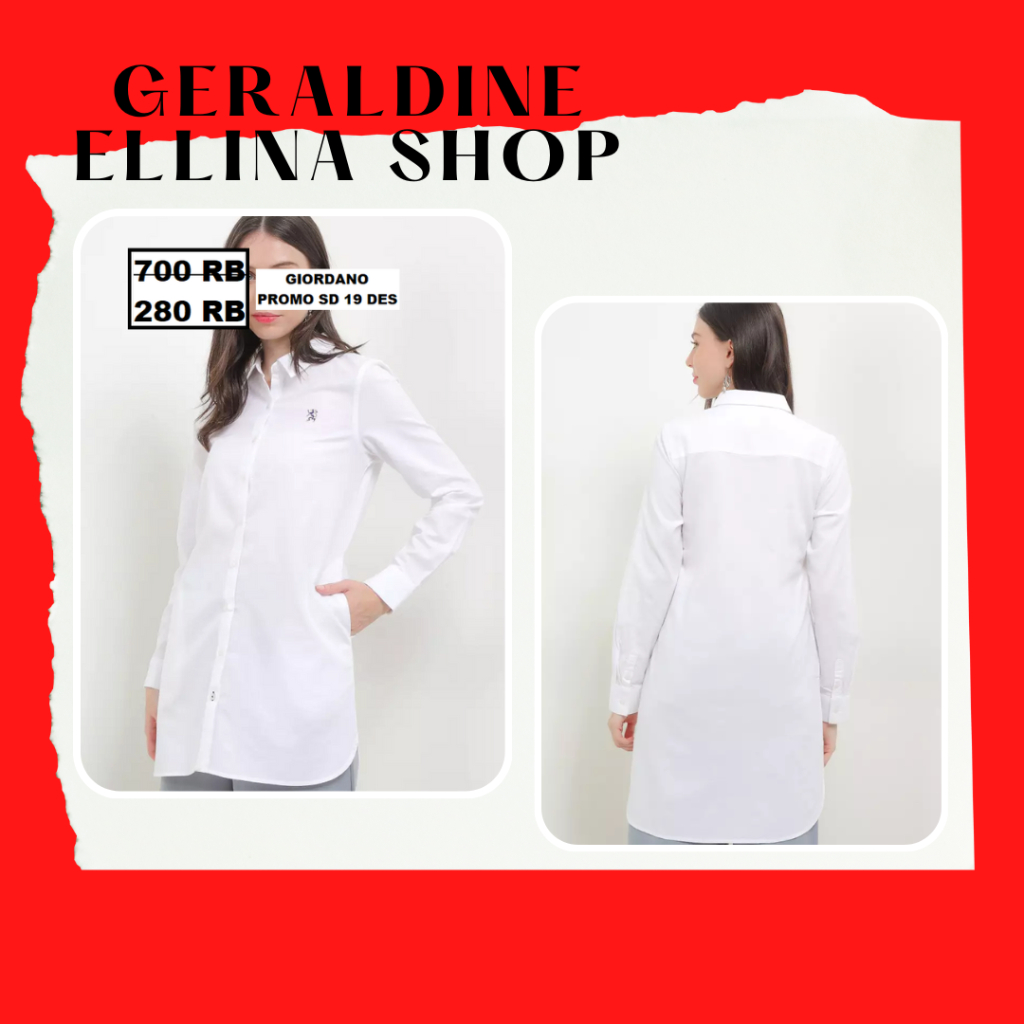 Pakaian Baju Wanita GIORDANO Original 100% LINEN COTTON