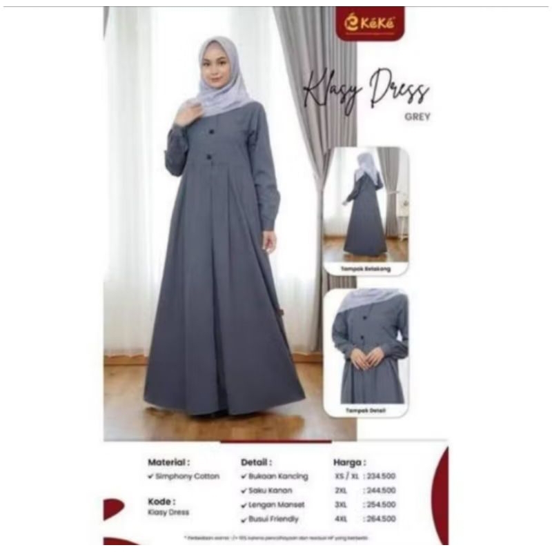 Klassy Dress 01 Grey by Keke