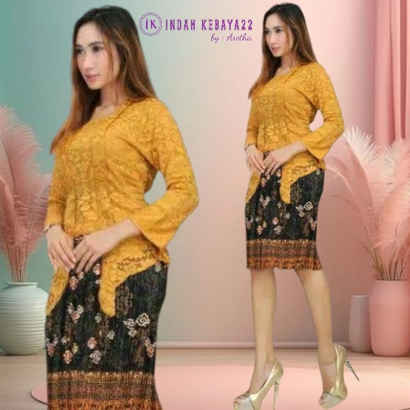 Setelan Kebaya Kutubaru Brokat Atasan Baju Wanita Modern Kondangan Wisuda Kartini Lamaran Pesta Bawa