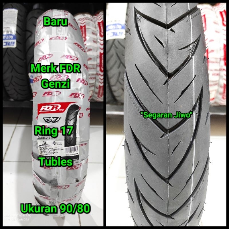 Ban Tubles ring 17 ukuran 90/80 merk FDR GENZI ban depan yamaha vixion new original