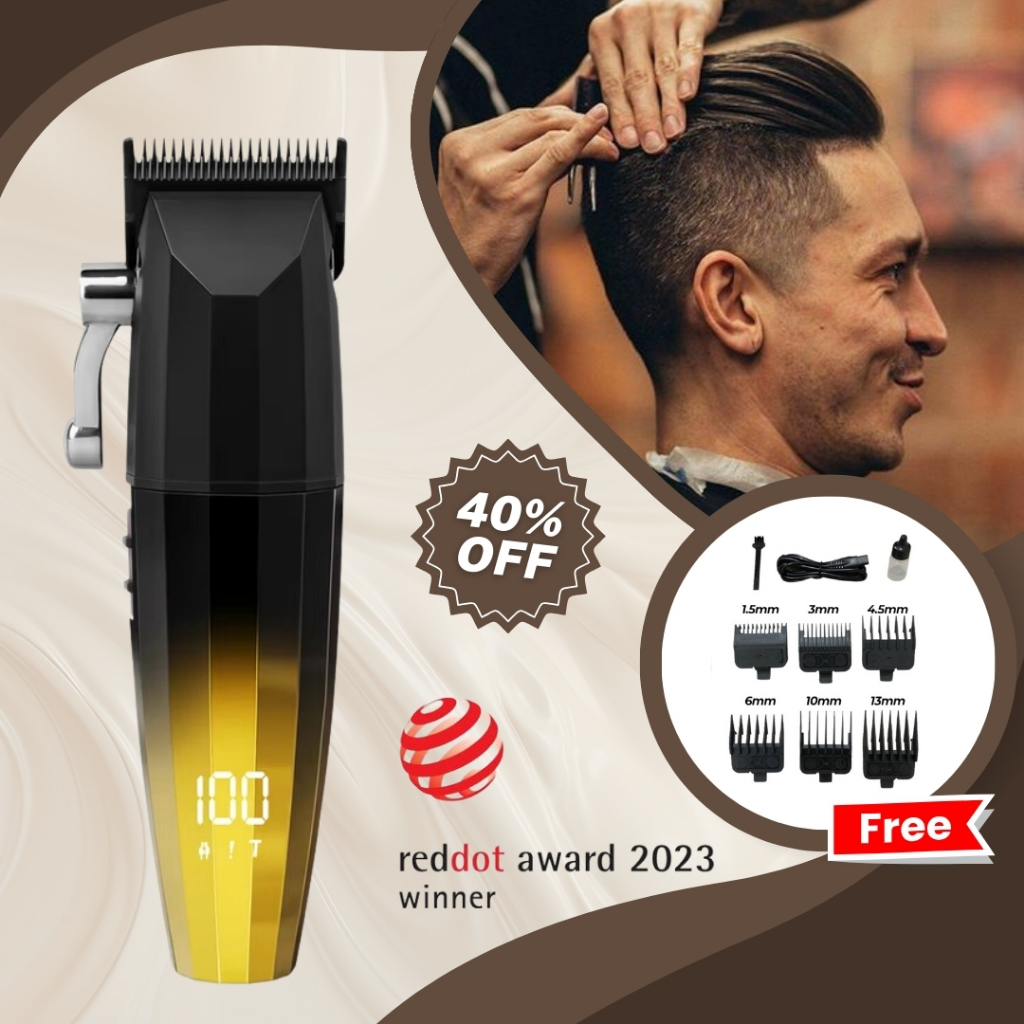 Mesin Cukur Rambut Cukur Rambut Elektrik Alat Cukur Rambut Elektrik JRL Clipper Emas Hitam