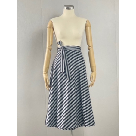 KOINOBORI Rok Lilit Lurik ATBM Monochrome Rok Bawahan Wanita