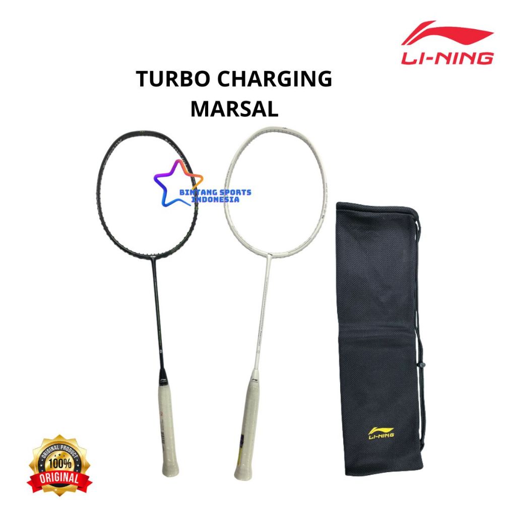 RAKET LINING BADMINTON BULUTANGKIS LINING TURBO CHARGING MARSHAL ORIGINAL