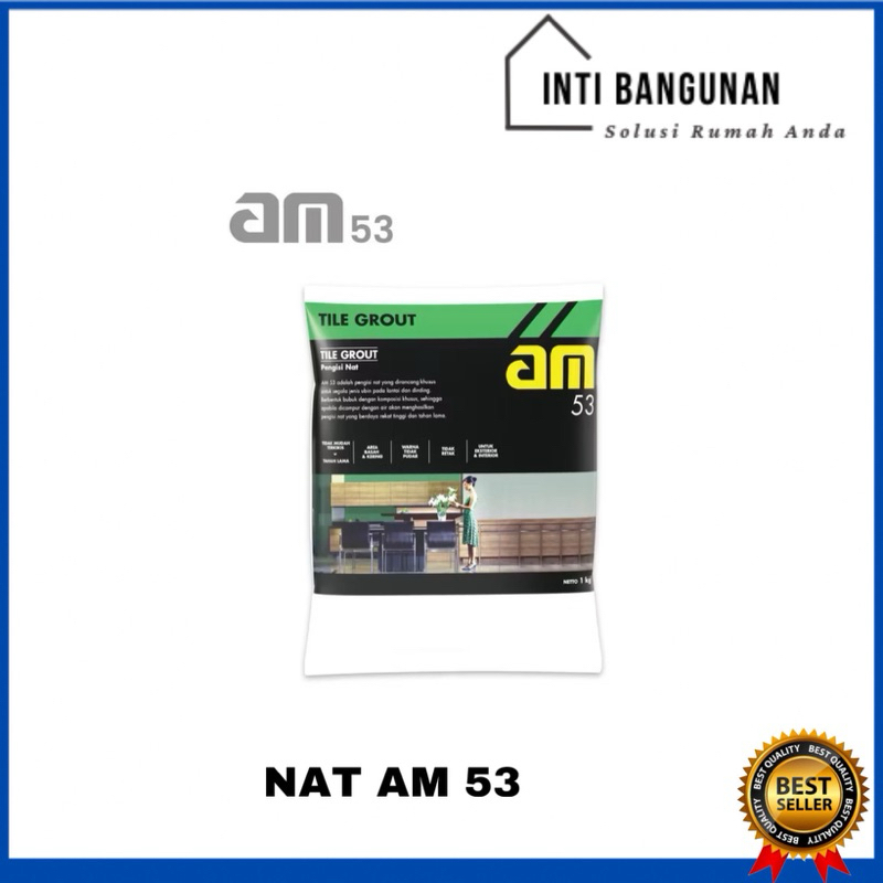 AM 53 Tile Grout 1 Kg | Pengisi Nat Keramik Berwarna Putih Hitam / Semen Warna