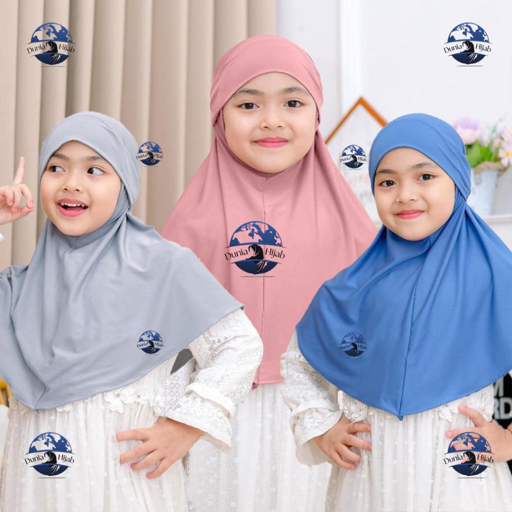 Bergo Anak FRENCH Khimar | Jilbab Jersey | Hijab Instan Anak FRANCH Khimar 4-8 Tahun