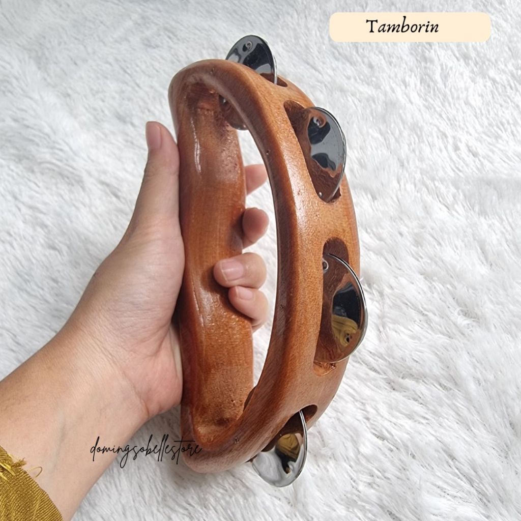 Alat Musik Mainan Anak Tamborin / Tamborin Kecer Kecrek Icik Icik Bahan Kayu Natural tamborin anak